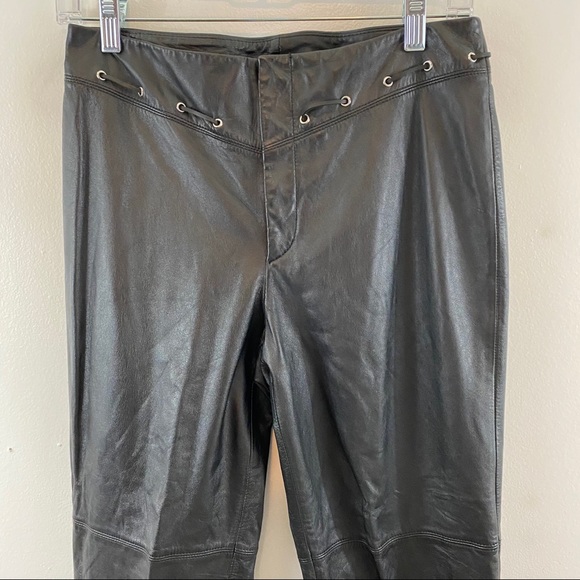 Lauren Ralph Lauren Black 100% Leather Riding Pants Sz 4 - Picture 2 of 13